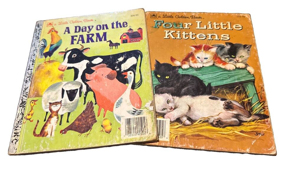 Four Little Kittens Vintage Little Golden Book "D" printing 1957